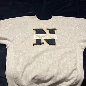 vintage navy hoodie, made by crable sportswear made in usa. very high quality.